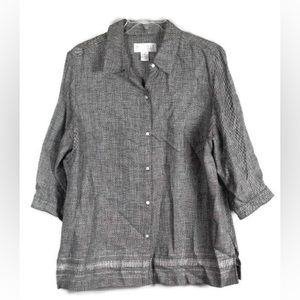 Maggie Mcnaughton Long Sleeve Button Up Dress Top Blouse